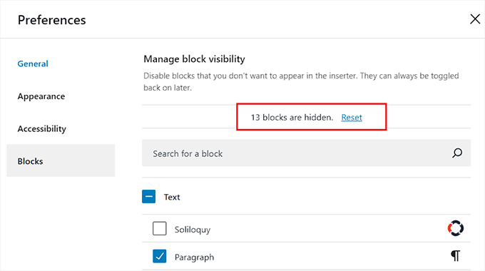 Click the Reset link Click the Reset link