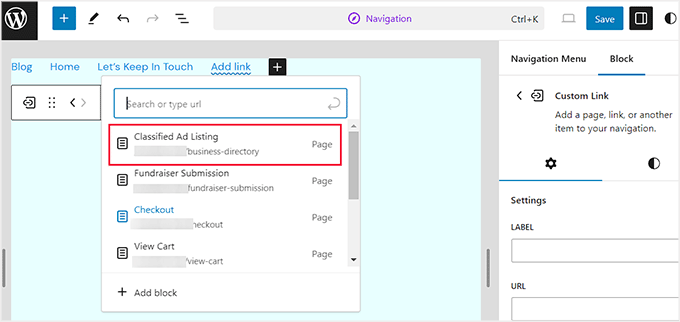 Add listings page in the FSE Add listings page in the FSE