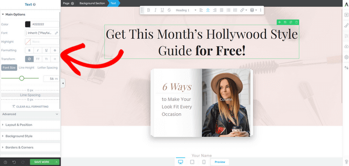 Editing a page in Thrive Architect Editing a page in Thrive Architect