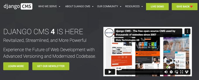 Django CMS Home Page Django CMS Home Page