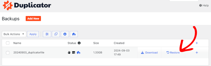 duplicator restore backup duplicator restore backup