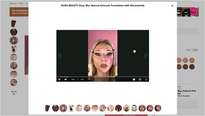 Sephora's product video example Sephora's product video example