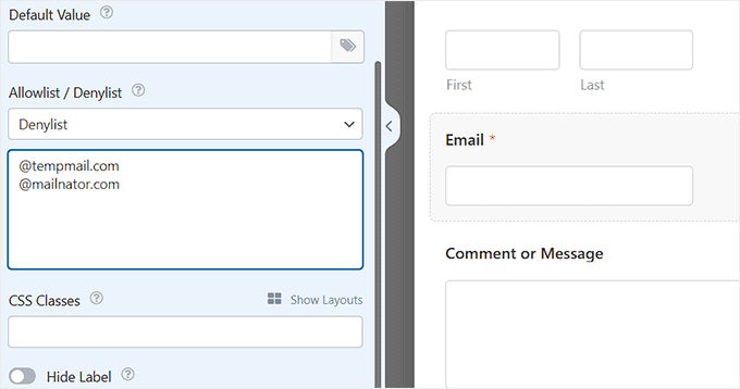 Create a denylist in WPForms Create a denylist in WPForms