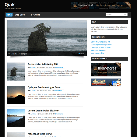Which wordpress theme is best for blogging? Quik Free Blogging WordPress Theme