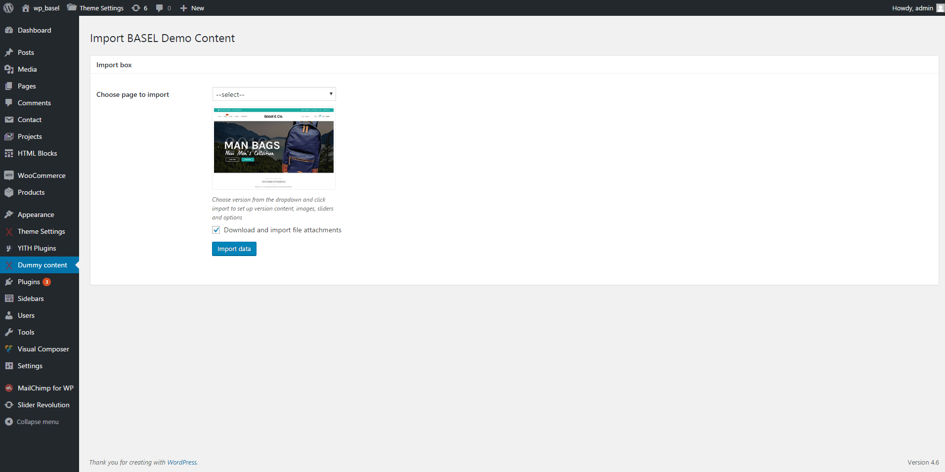 I also cannot remove the basel & co. Wpion Review Basel Wordpress Woocommerce Theme