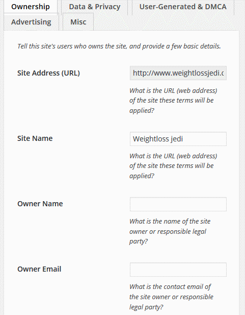 As a member, you are granted an inalienable right to own and. Legull Tos Privacy Policy Generator For Wordpress Wp Solver