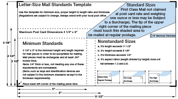 standard postal specs post office requirements western