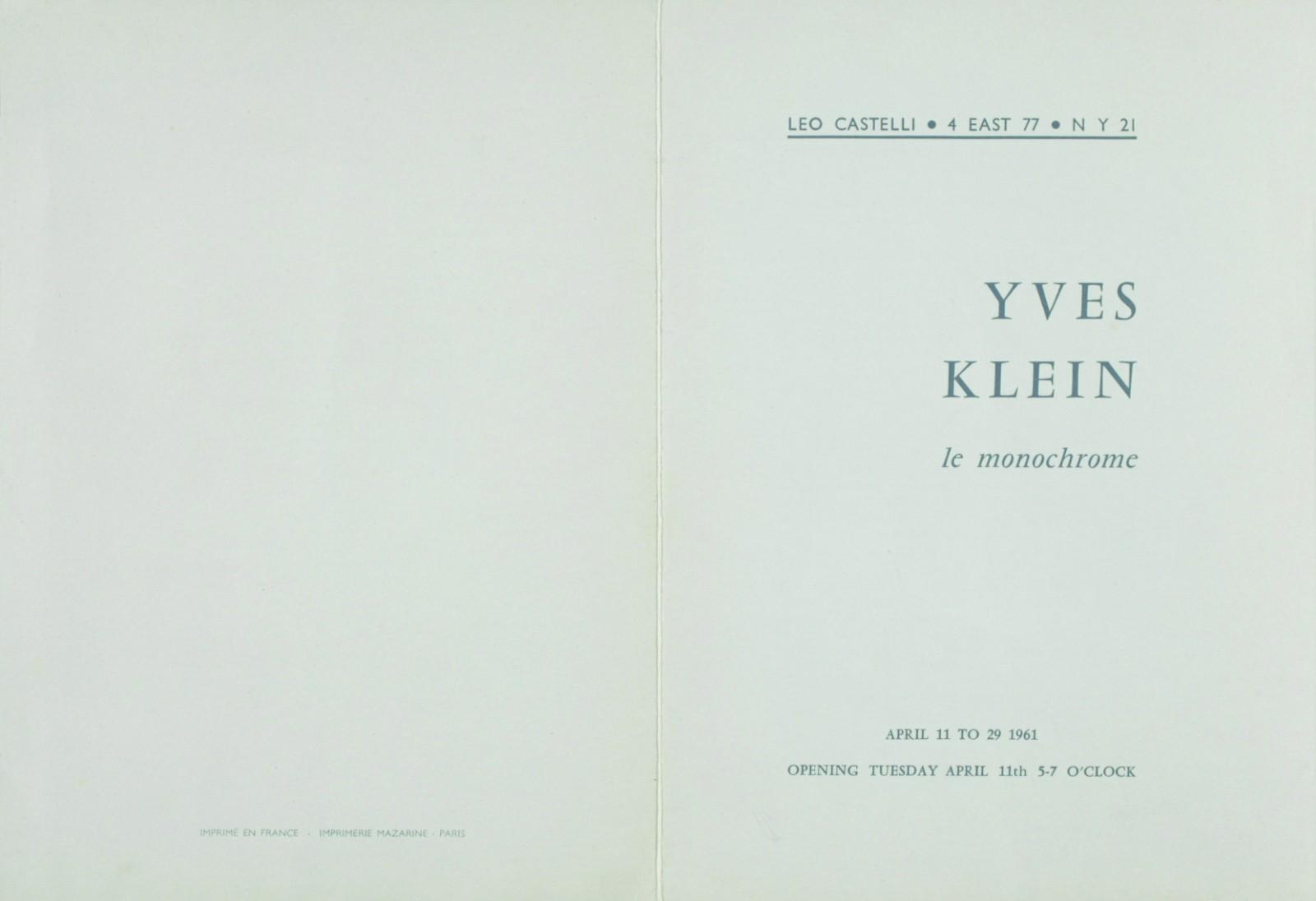 Exhibitions Yves Klein Le Monochrome Yves Klein