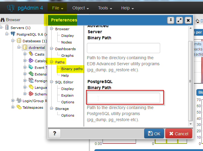 20170115012pgAdmin4PostgreSQLDatabaseBinaryPaths Zach L. Doty