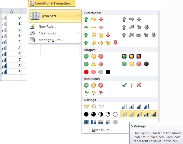 Abc Microsoft Excel 2010 Conditional Formatting Icon Sets