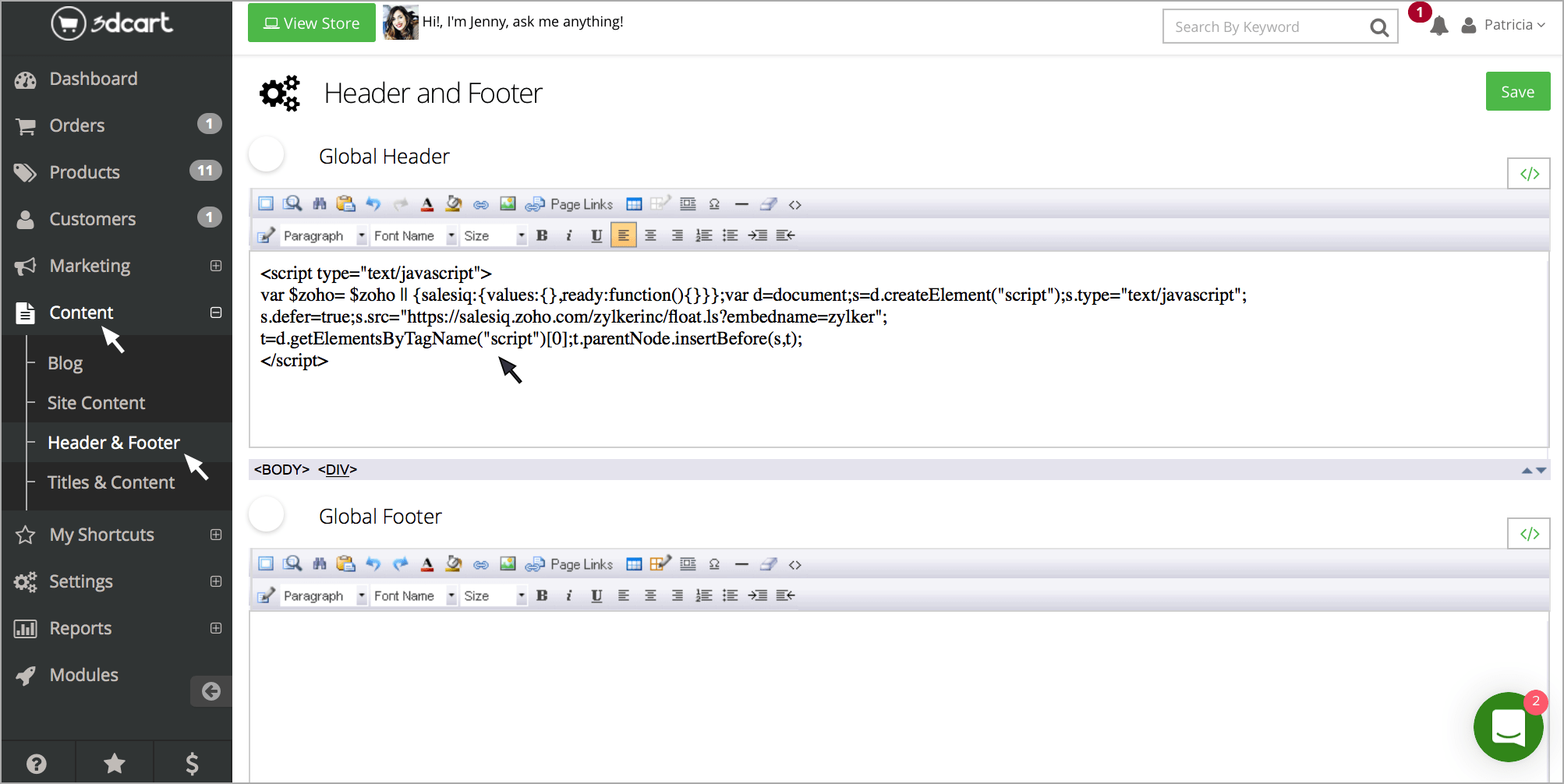 Credit cards currently accepted include visa, mastercard, discover, american express, diners club, and jcb. Integrate Zoho Salesiq With 3dcart Plugin