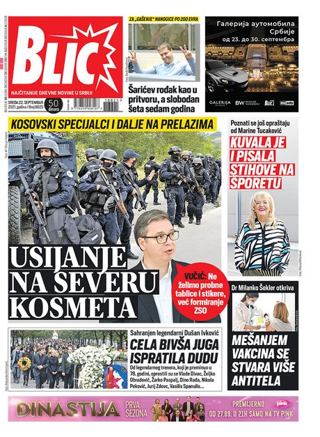 Naslovne Strane Danasnjih Novina Prelistavanje Stampe Za Sredu 22 Septembar 2021 Godine Telegraf Rs