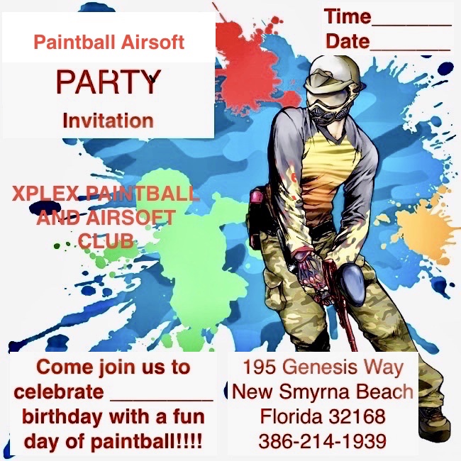 Choose from these available options! Paintball Gellyball And Airsoft Party Package Specials Xplex Paintball And Airsoft