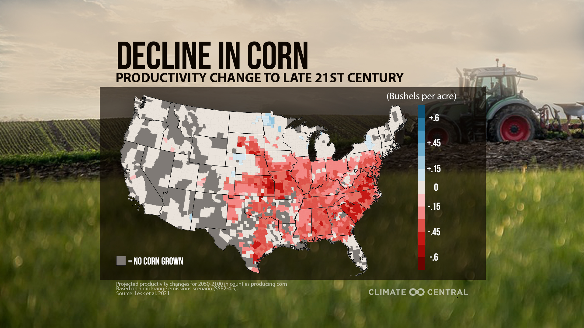 A map of corn's response to climate change.