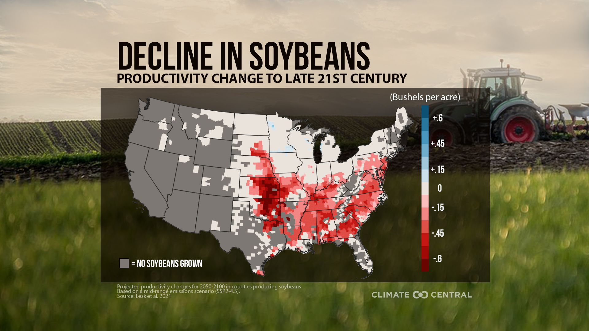 A map of soybeans and climate change.