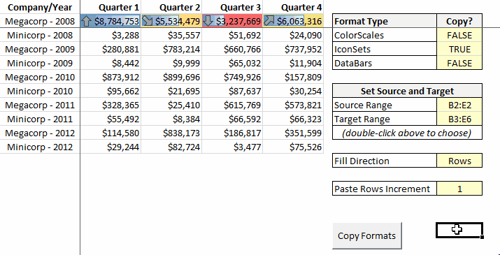 VBA FormatConditions - Per-Row ColorScales, DataBars and IconSets ...