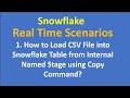 1.How to Load CSV File into Snowflake Table from Internal Named Stage using Copy Command? VCKLY Tech