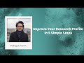 Improve your research profile in five simple steps