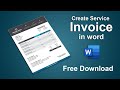How to Make a service Invoice template in word free download