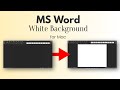 How To Turn On WHITE BACKGROUND for MS Word on Mac Dark Mode