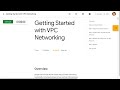 Getting Started with VPC Networking