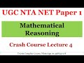 CRASH COURSE MCQ's Series Lecture 4- Mathematical Reasoning- UGC NTA Paper 1