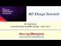 RF Design-16: Practical Power Amplifier Design - Part 1