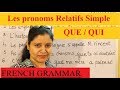 Les Pronoms Relatifs Simple QUE / QUI   ! Where to place the relative pronoun (QUE / QUI ) in French
