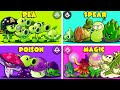 4 Team PEA x SPEAR x MAGIC x POISON - Who Will Win? - PvZ 2 Team Plant Battlez