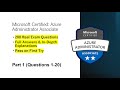 Microsoft Azure Administrator AZ-104 Exam Prep | Real Exam Questions \u0026 Answers | Part 1 (Q1-20)