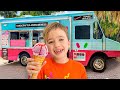 Chris and Niki explore Mom's ice cream truck - funny stories for children