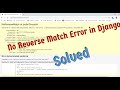 No Reverse Match error in Django
