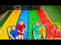 Five Kids Four Colors pools and truck with balls | Baby Alex and other videos