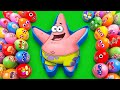 Making Rainbow Spongebob Bathtub by Mixing SLIME in Rainbow Eggs CLAY Coloring..! Satisfying ASMR