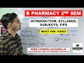 B Pharmacy 2nd Semester || Introduction + Syllabus + Subjects || Carewell Pharma