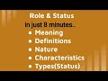 Role \u0026 Status-meaning, definitions, nature, characteristics \u0026 types (types)[Sociology]