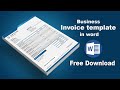 How to Create Business Invoice Template for Bill using Microsoft Word