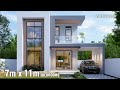 Modern House Design | 2Storey House |  7 x 11Meters with 3Bedrooms