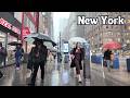 4K Walking In a Heavy Rain \u0026 Flash Flood in Manhattan ⛈️| NYC Rain ASMR