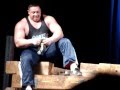 Mikhail Koklyaev carries 1100 lbs up a ramp!!  Then builds a rope from lifting straps!!