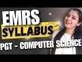 EMRS RECRUITMENT 2023 | PGT - Computer Science📑| SYLLABUS in Detail