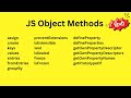 All 19 JavaScript Object Methods in One Video || Hindi