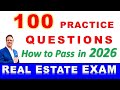 100 Questions with Answers to Pass the REAL ESTATE EXAM in 2026. Test Question Review. #realestate