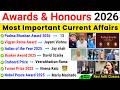 Awards and Honours 2026 Current Affairs | Important Awards 2026 | Current Affairs 2026 ssc railway