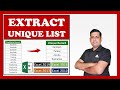 How to Extract Unique List Using Formula in Excel