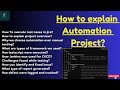 Selenium Automation Project Explanation for Interviews | Automation framework Explanation
