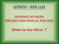 UIPATH Parallel for Each | UIPATH for Each | Difference between for each and Parallel For Each