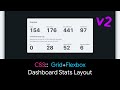 Responsive Dashboard Stats Layout with CSS Grid v2