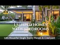 L-Shaped Single-Storey Modern Homes with 3 Bedroom Ideas \u0026 Luxury Courtyard: Seamless Indoor-Outdoor