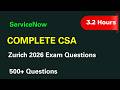 CSA Zurich 2026 Full Practice | 500+ Real Exam MCQs | ServiceNow Admin Latest Questions